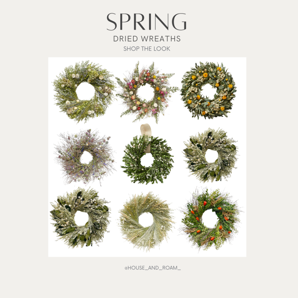 Shop the look, spring wreaths that will elevate your front porch. 